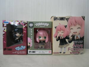 SPY×FAMILY PUCHIEETE FIGURE ゆらゆらヘッド アーニャ・フォージャー、ティップンポップ ヨル・フォージャー 3個セット フィギュア　a