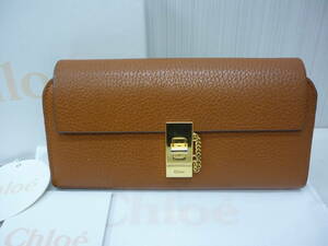  beautiful goods Chloe Chloe leather long wallet do dragon Camel Brown 3P0781-944 chain Turn lock a