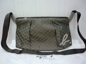 agnes b VOYAGE Agnes B dot pattern shoulder bag diagonal .. brown group ⑩a