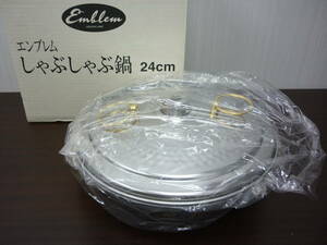  unused emblem shabu-shabu nabe 24. stainless steel 2.2l a