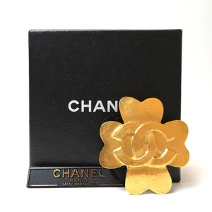 中古 シャネル ブローチ クローバー 95P アクセサリー ABランク ゴールド ヴィンテージ CHANEL【送料無料】【西神店】