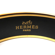 中古 美品 エルメス エマイユMM ブレスレット 七宝焼 バングル Aランク ブラック ゴールド HERMES【送料無料】【西神店】_画像5