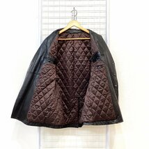 PS Paul Smith ポールスミス 牛革 カウレザー ダブル ブレスト コート ジャケット 黒 ブラック メンズ Hs4-69_画像5