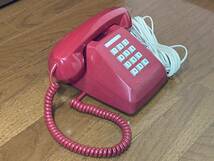 動作OK NTT 601-P電話機 赤色(ワインレッド色) M(明星電気？) 1984年 プッシュホン インテリア ディスプレイ アンティーク 昭和レトロ_画像2