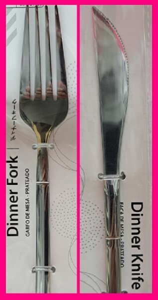 【送料無料:選べる カトラリー:2本 ステーキ フォーク or ナイフ】★22cm シルバー:おしゃれな クチポール風:ディナーセット★オシャレ!!