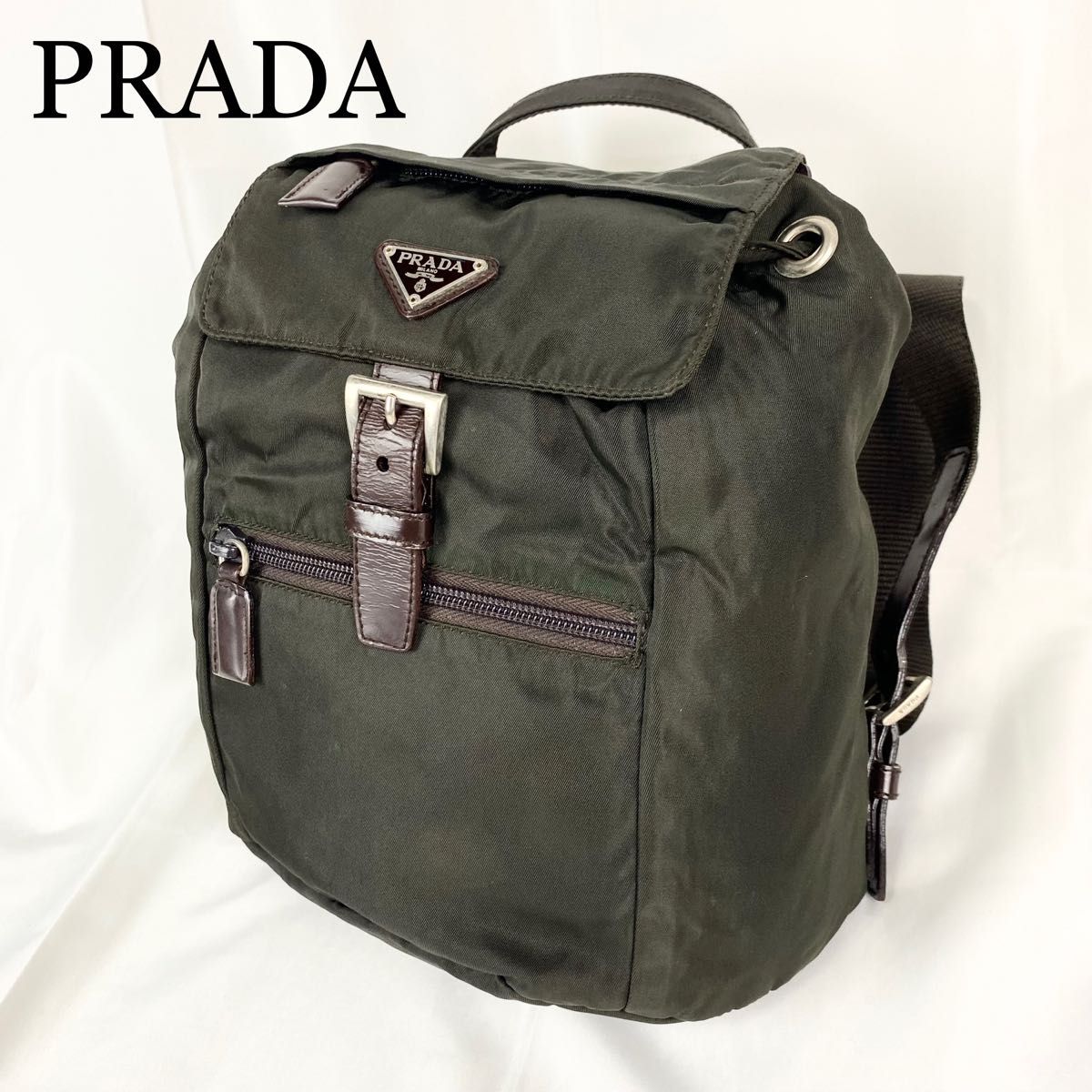 美品】PRADA プラダ リュック レオパード ミリタリー バックパック