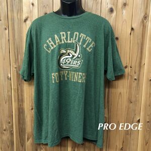 PRO EDGE◇メンズ2XL /半袖Tシャツ トップス グリーン系 プリントTシャツ CHARLOTTE FORTY-NINERS 49ERS アメカジ USA古着 大きいサイズ