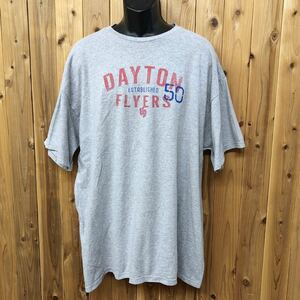 DELTA /PRO WEIGHT /メンズ2XL 半袖Tシャツ トップス グレー プリントTシャツ DAYTON FLYERS アメカジ スポーツ USA古着 大きいサイズ