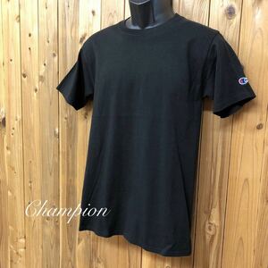 Champion /チャンピオン /メンズM 半袖Tシャツ トップス 黒 無地Tシャツ ロゴ刺繍 カジュアル スポーツ 古着