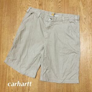 carhartt /relaxed fit /カーハート /メンズ38 ハーフパンツ ショートパンツ ボトムス 短パン ベージュ ワーク アメカジ USA古着