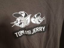 メンズ pg467 TOM AND JERRY トムとジェリー プリント ワッペン 半袖 Tシャツ LL 灰色_画像3