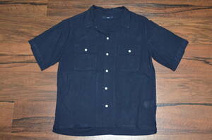 * prompt decision equipped!mshu Nicole vital rayon /linen open color shirt 46(М) navy 