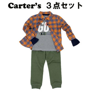  новый товар 3 позиций комплект 4T * Carter's верх и низ рубашка с длинным рукавом брюки long T 100 105 выставить длинные брюки фланель рубашка длинный футболка carter's