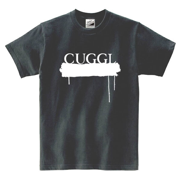 【パロディ黒白XL】5ozCUGGL(キューグル)メンズペイントカラーTシャツ送料無料・新品2300円