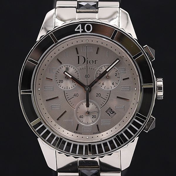 稼働品】DIOR クリスチャンディオール 3023 白文字盤 デイト ローマン