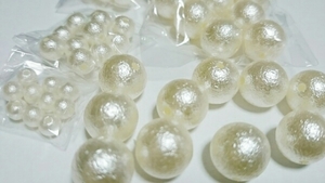 50個!コットンパール風穴貫通*14mm.12mm.10mm.8mm.6mm.5mm4mmMIX