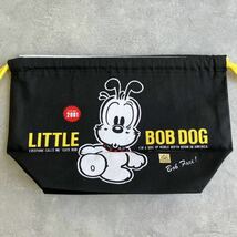 ☆当時物 リトルボブドッグLITTLE BOB DOG証紙付 未使用保管品 ランチ巾着 昭和レトロ希少 コレクター 黒色 犬 お弁当 子ども 新学期 ①_画像5