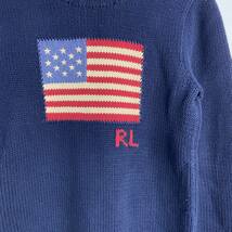 送料無料☆RalphLauren☆ラルフローレン☆子供用☆星条旗ニット☆RL☆セーター☆ネイビー☆ジュニアサイズM☆D23_画像3