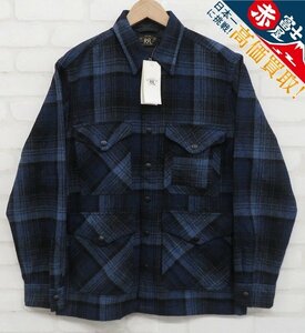 7T1272/未使用品 RRL Plaid Woolcotton Overshirts ダブルアールエル 長袖チェックシャツ