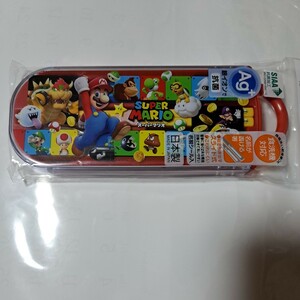 *ske-ta-* super Mario (23) anti-bacterial dishwasher correspondence sliding type set of forks, spoons, chopsticks ( spoon * Fork * is si set )[ including tax :1,408 jpy ]