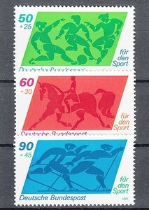 西ドイツ 1980年未使用NH スポーツ#1046-1048