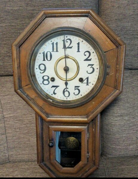 掛時計 古時計 昭和レトロ 八角時計 振り子時計