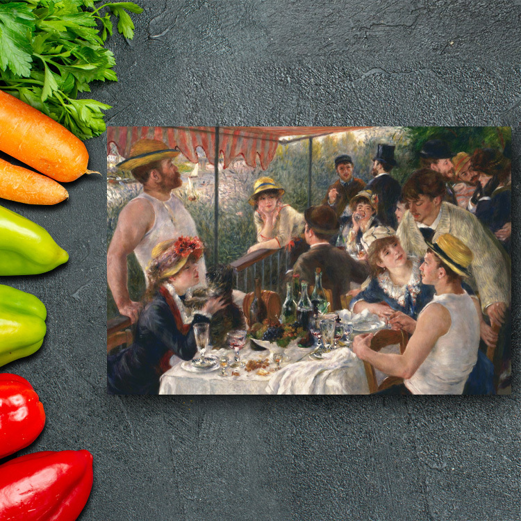 Kunsttafel, Kunsttafel, Renoir Boaters' Lunch, 33 x 22 A4, Wandbehang, Innengemälde 01, Kunstwerk, Malerei, Porträt