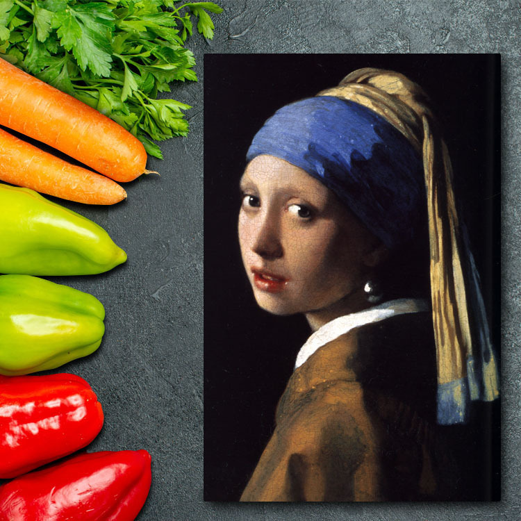 Panneau d’art Tableau d’art Vermeer Fille avec une boucle d’oreille en perle 45x33 A3 Tenture murale Peinture intérieure 01, Ouvrages d'art, Peinture, Portraits