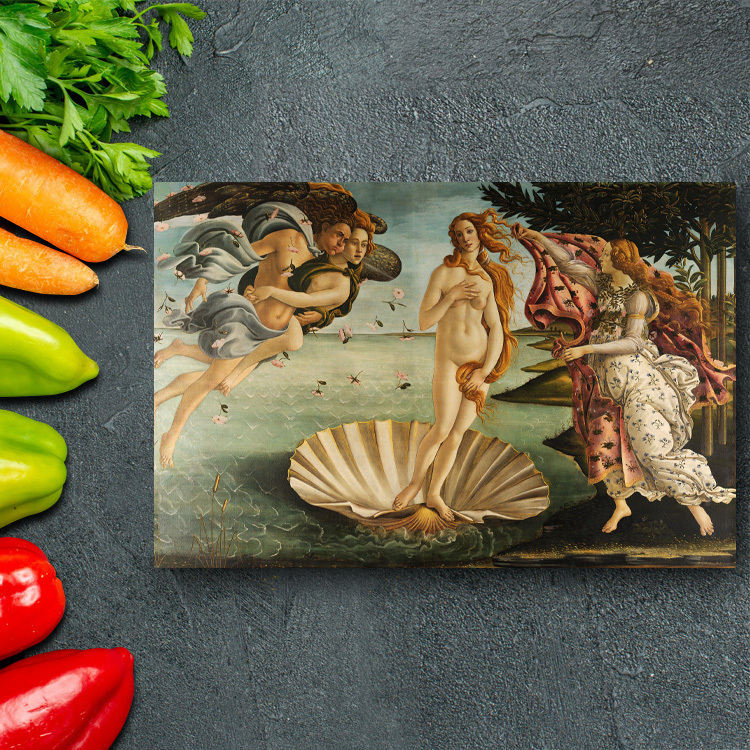 Kunsttafel, Kunsttafel, Botticelli, Die Geburt der Venus, 53 x 41 B3, Wandbehang, Innengemälde 01, Kunstwerk, Malerei, Porträts