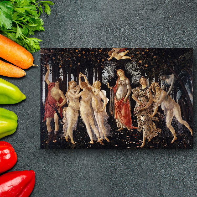 Panel de arte Tablero de arte Botticelli Primavera 33x22 A4 Pintura interior para colgar en la pared 01, obra de arte, cuadro, retrato