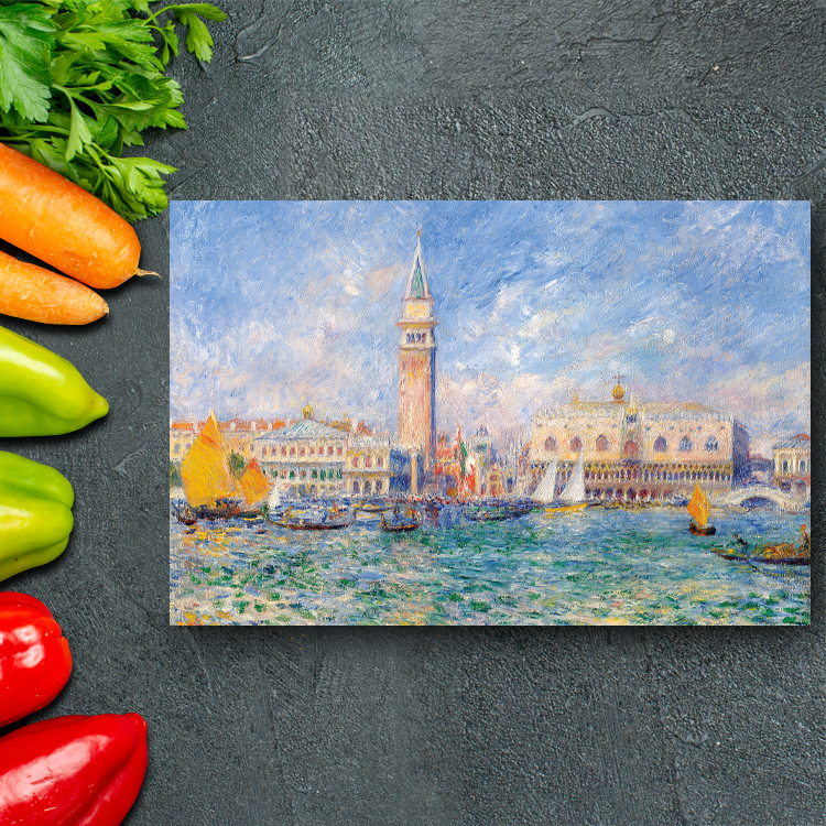 Kunstpaneel, Kunsttafel, Renoir, Palazzo Ducale in Venedig, 60 x 45, A2, Wandbehang, Innengemälde 01, Kunstwerk, Malerei, Porträts