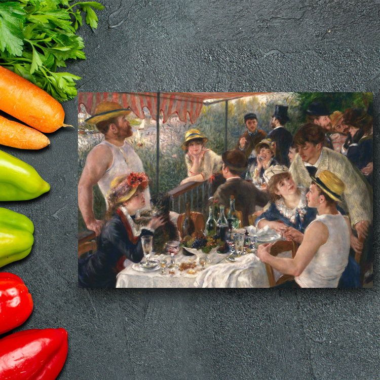 Kunsttafel, Kunsttafel, Renoir, Lunch of Boaters, 45 x 33, A3, Wandbehang, Innengemälde 01, Kunstwerk, Malerei, Porträts