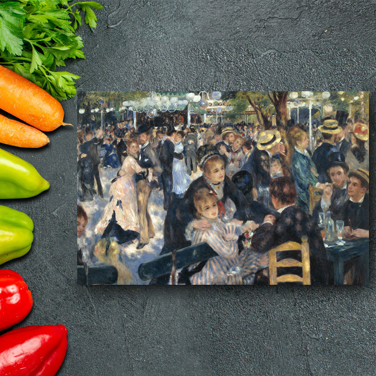 Panel de arte Tablero de arte Bola de Renoir en el Moulin de la Galette 33x22 A4 Pintura interior para colgar en la pared 01, Obra de arte, Cuadro, Retratos