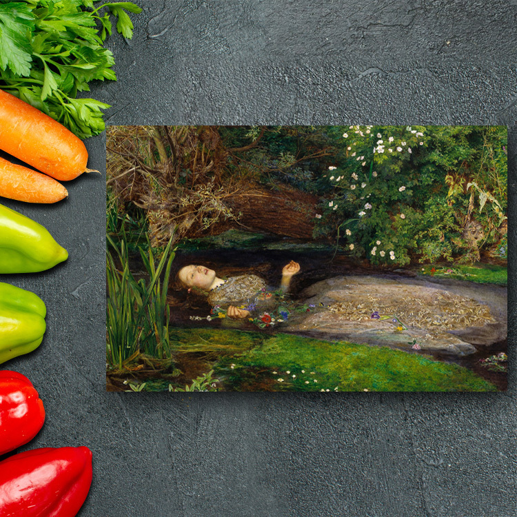 Art Panel Art Board Millais Ophelia 60x45 A2 Wall Hanging Interior Painting 01, Artwork, Painting, Portraits