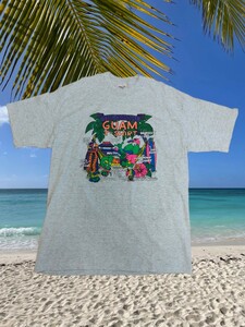 【美品☆送料☆185円】90s SOF Tee ソフティー ＧＵＡＭ Tシャツ ビッグサイズ　XL ☆立体プリント シングルステッチ USA製 