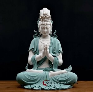 極上品 祈福観音 最新作 陶磁器 仏教美術 玄関 精密細工