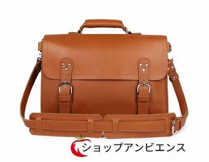 人気美品☆希少色 栃木レザー 本革 メンズ ビジネスバッグ 鞄 リュックサック バックパック ハンドバッグ ヌメ革