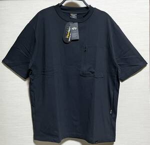 ALPHA INDUSTRIES (アルファ・インダストリーズ) - MEN サイドポケット 半袖 Tシャツ コーデュラ 黒色 XLサイズ (タグ付き 未使用品)