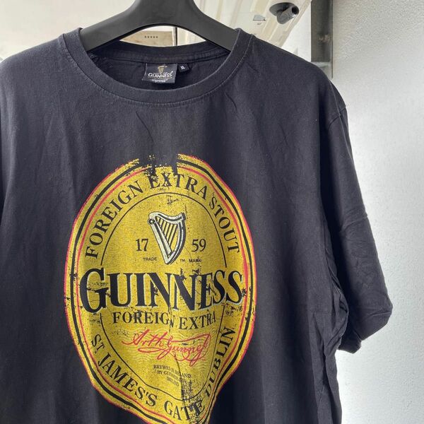 【ギネス GUINNESS】企業ロゴ Tシャツ 海外ビール ブラック XL