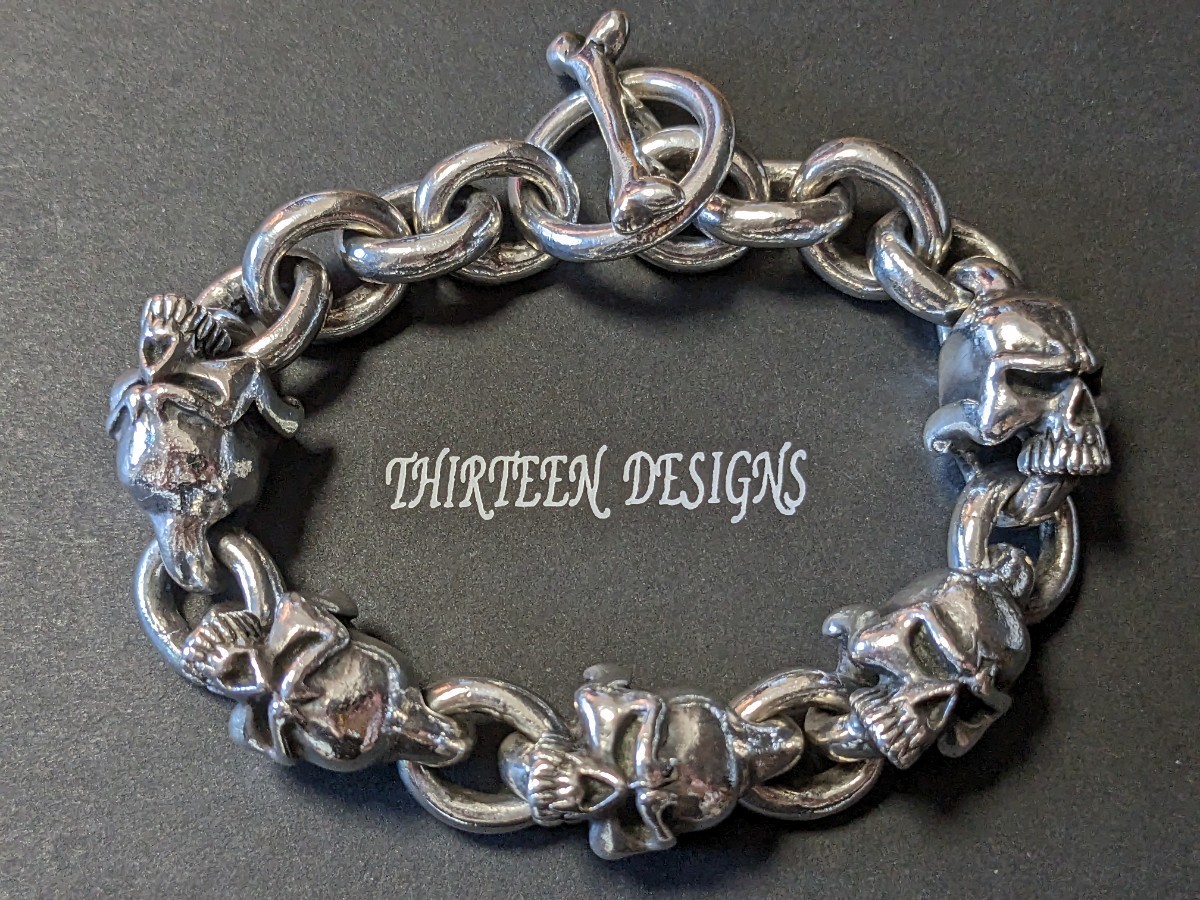 THIRTEEN DESIGNS ドクロブレスレット-