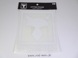 ジャッカル★JACKALL★JKカッティングステッカースクエアL★#ホワイト★W138mm×H155mm