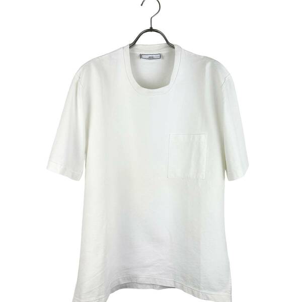 AMI Alexandre Mattiussi（アミ・アレクサンドル・マテュッシ）Plain Pocket T Shirt (white)