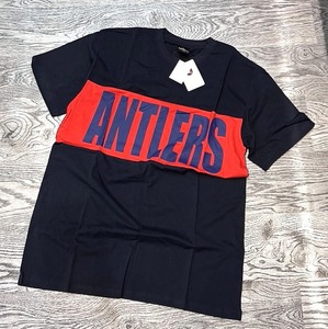 新品 鹿島アントラーズ 半袖 パネルTシャツ Lサイズ メンズ ブラック×レッド Jリーグ サッカー サポーターグッズ ②