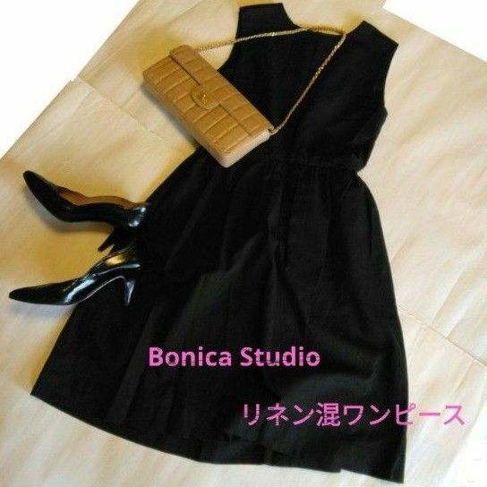 Bonica Studioリネン混ワンピース