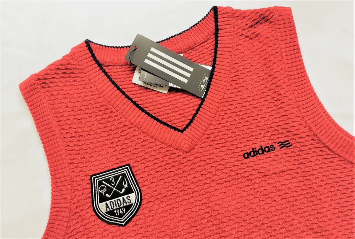 ◆adidas◆アディダス◆ニットベスト◆O◆レッド