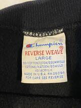 ビンテージ チャンピオン 黒 ブラック リバースウィーブ 袖目無し 刺繍タグ champion reverseweave 古着サミット 珍ピオン 目無し_画像4