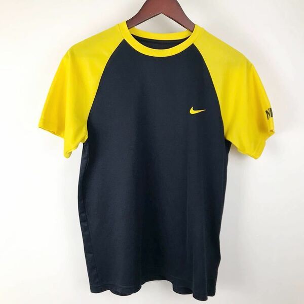 大きいサイズ NIKE ナイキ 半袖 Tシャツ メンズ L 黒 黄 ブラック イエロー DRI-FIT スポーツ トレーニング ウェア ドライ フィット 速乾