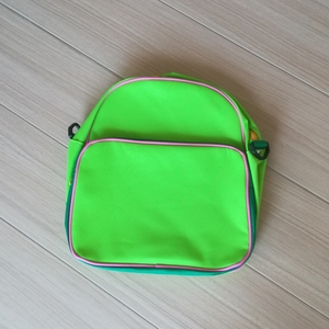  new goods 2WAY kindergarten bag fluorescence yellow green!