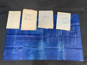 鵲46） 図面　まとめて　5枚　下関　発電所　設計図　設置図　戦前　戦中　戦後　資料　（0409R0504055）