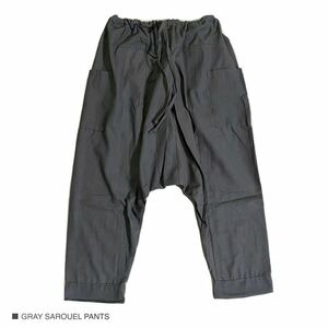  new goods gray sarouel pants wide pants gaucho pants jogger pants cropped pants free size casual 